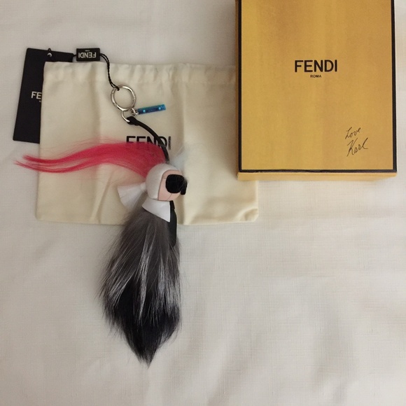 Never Been Worn Fendi Karlito Charm Karl Lagerfeld pink RARE keychain